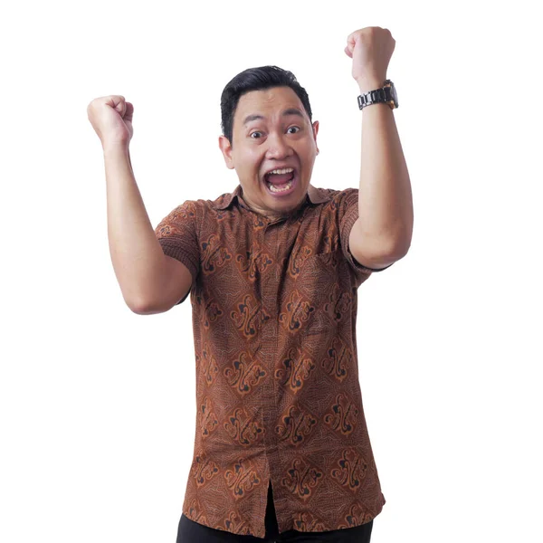 Förvånad över lycklig asiatisk Man — Stockfoto