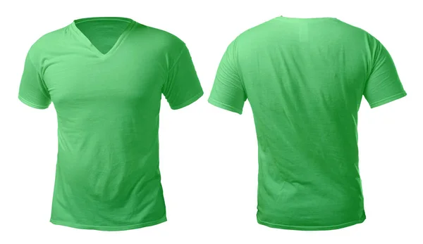 Green V-Neck Shirt Design Template — Stock Photo, Image