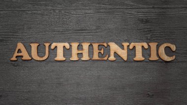 Orijinal, kelime tipografisi grunge efektli eski ahşap alfabe harfleri ile yazılmış