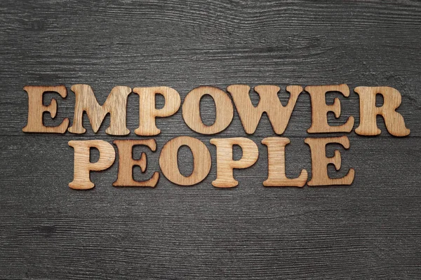 Empower People Word Text Typography Written Vintage Wooden Alphabet Letterpress — Stock Photo, Image