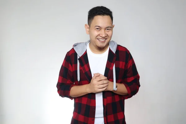 Joven Feliz Hombre Asiático Exitoso Sonriendo Cámara Persona Positiva Buena — Foto de Stock