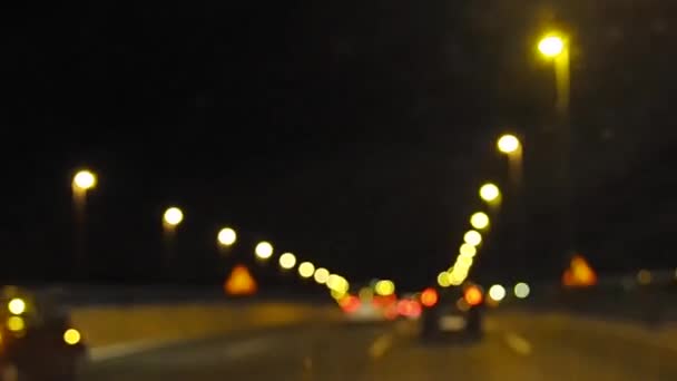 Ligths Carretera Coche Autopista Trafic — Vídeo de stock