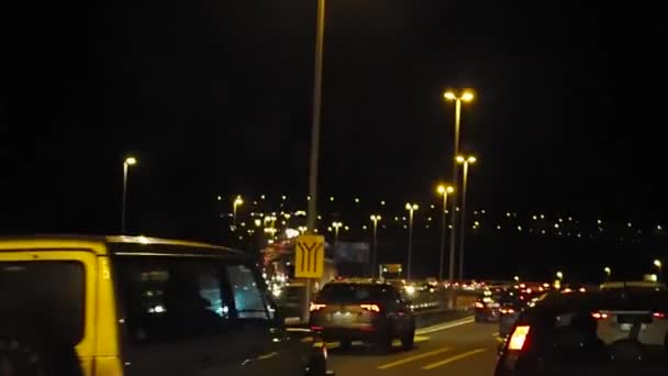 Trafik Araba Gece Otoyol — Stok video