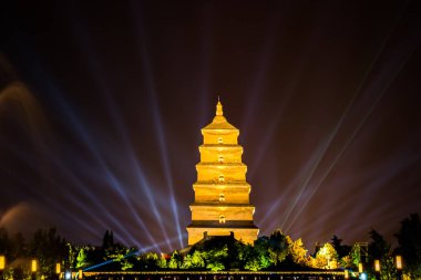 Büyük pagoda ışıklı gece, xiam, Çin yaban kazı