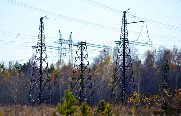 Elektrik Trafo Merkezleri Kaynağı Geçerli Tüm Bölge Sibirya — Stok fotoğraf