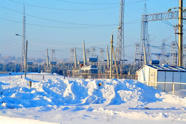 Elektrische Onderstations Levering Huidige Hele Regio Siberië — Stockfoto