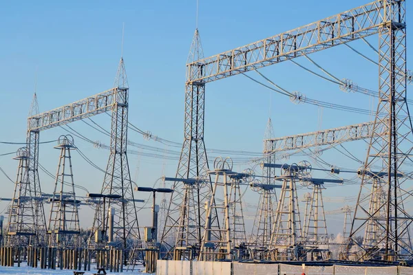 Elektrische Onderstations Levering Huidige Hele Regio Siberië — Stockfoto