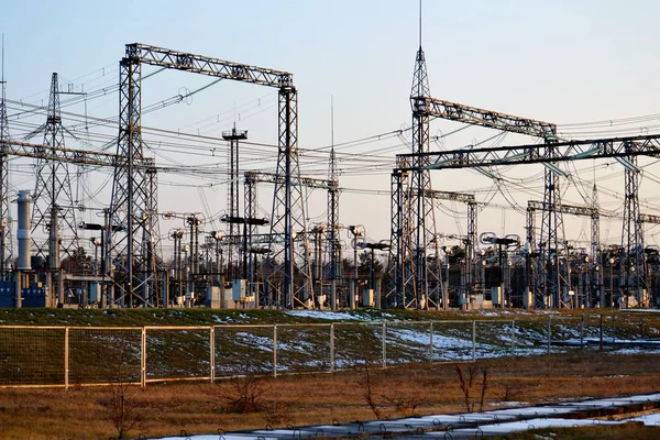 Subestações Elétricas Fornecer Toda Região Atual Sibéria — Fotografia de Stock