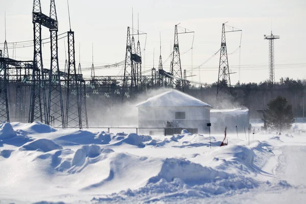 Elektropodstancii Ger Billig Energi Hela Regionen — Stockfoto