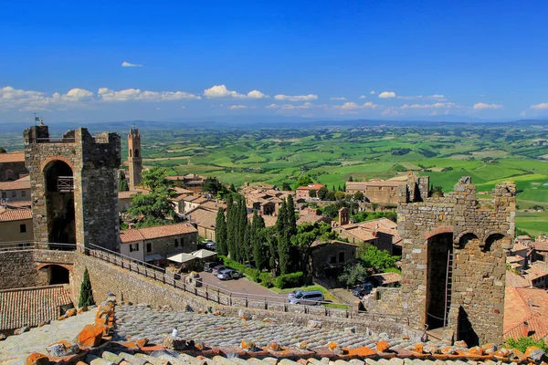 Fästningen Och Staden Montalcino Val Orcia Toscana Italien Fästningen Byggdes — Stockfoto