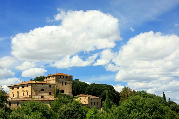 Val Orcia 이탈리아에서 나무에 2004 Orcia는 유산의 유네스코 목록에 되었습니다 — 스톡 사진