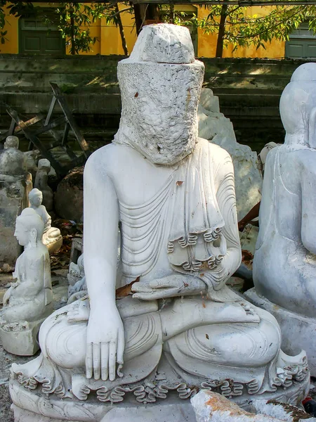 Unfinished Statue Workshop Mahamuni Pagoda Mandalay Myanmar Mahamuni Pagoda Buddhist — Stock Photo, Image