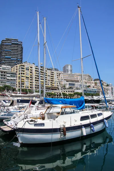 Boote Legten Hafen Herkules Der Condamine Station Von Monaco Port — Stockfoto