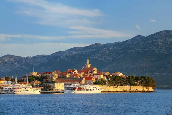 Korcula Old Town Early Morning Light Croatia Korcula Historic Fortified — Stock Photo, Image
