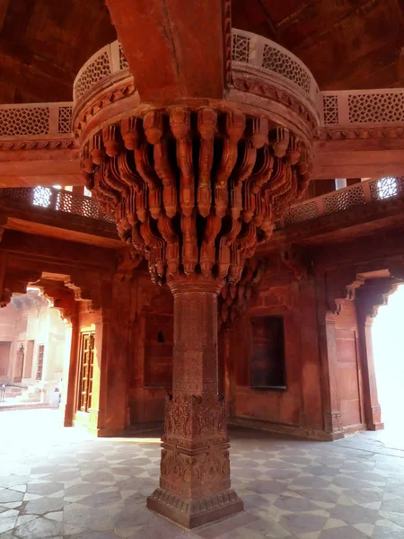 Interior Diwan Khas Salón Audiencia Privada Fatehpur Sikri Uttar Pradesh — Foto de Stock