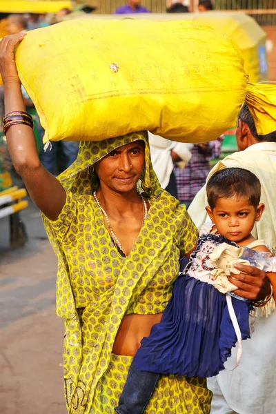 Agra Inde Novembre Une Femme Non Identifiée Avec Une Fille — Photo