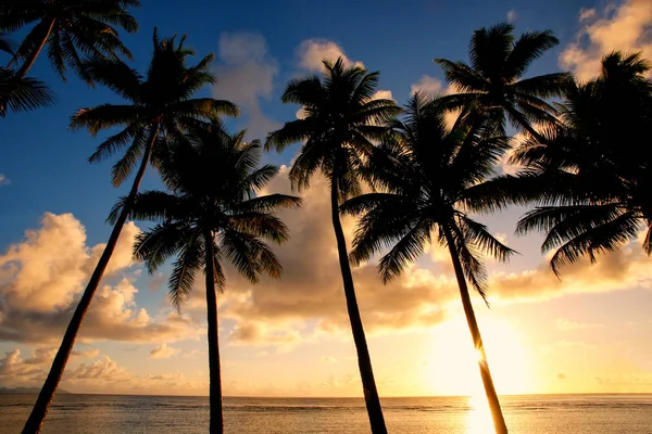 Colorido Amanecer Playa Pueblo Lavena Isla Taveuni Fiyi Taveuni Tercera — Foto de Stock