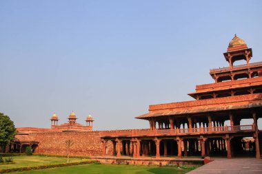 Panch Mahal Fatehpur Sikri, Uttar Pradesh, Hindistan. Fatehpur Sikri Hindistan'da Babür mimarisinin en iyi korunmuş örneklerinden biridir.