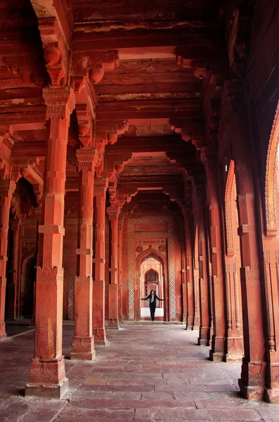 Interieur Van Jama Masjid Fatehpur Sikri Uttar Pradesh India Moskee — Stockfoto