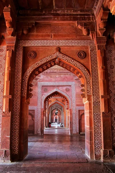 Interiören Jama Masjid Fatehpur Sikri Uttar Pradesh Indien Moskén Byggdes — Stockfoto