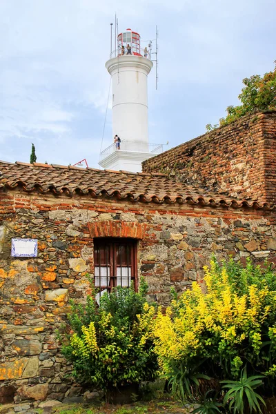 Case Pietra Faro Colonia Del Sacramento Uruguay Una Delle Città — Foto Stock