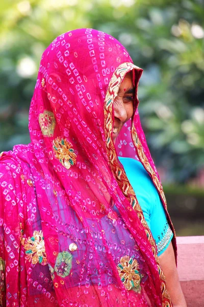 Фатехпур Сикри Индия Новая Ноября Неизвестная Женщина Портрет Посещает Фатехпур — стоковое фото