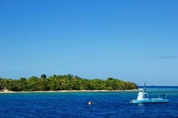 Submarino Turístico Ancorado Pela Ilha Mar Sul Grupo Ilha Mamanuca — Fotografia de Stock