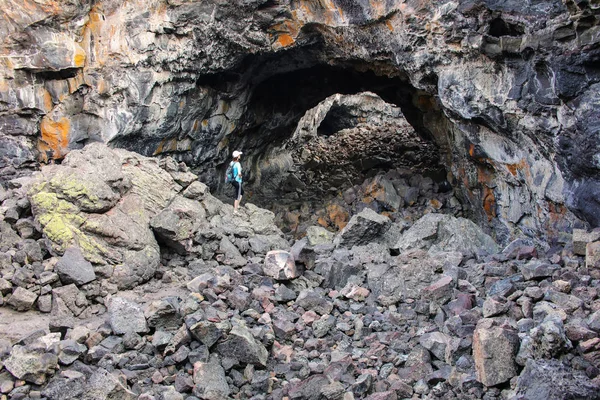 インド トンネル洞窟国定公園 アイダホ 米国の月のクレーター 記念碑は大陸で最も洪水玄武岩地域の一つに私たちを表します — ストック写真