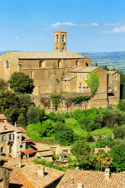 Vista Cidade Montalcino Fortaleza Val Orcia Toscana Itália Cidade Leva — Fotografia de Stock