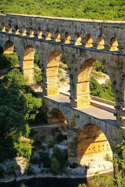 Akvadukt Pont Gard Jižní Francii Nejvyšší Všech Zvýšenými Římské Akvadukty — Stock fotografie