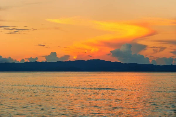 Sunset Somosomo Strait Seen Taveuni Island Fiji Taveuni Third Largest — Stock Photo, Image