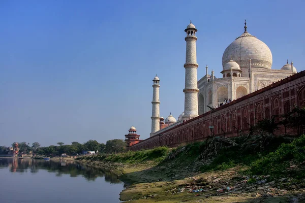 View Taj Mahal Yamuna River Agra Uttar Pradesh India Taj — Stock Photo, Image