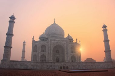 Taj mahal, gündoğumu, agra, uttar pradesh, Hindistan