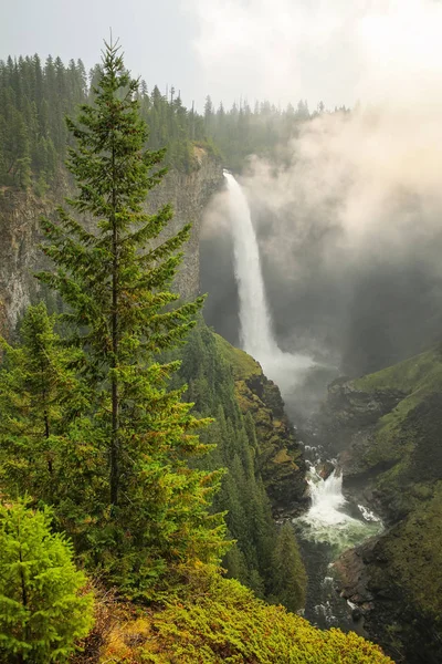 Helmcken Falls con niebla, Parque Provincial Wells Gray, British Col —  Fotos de Stock