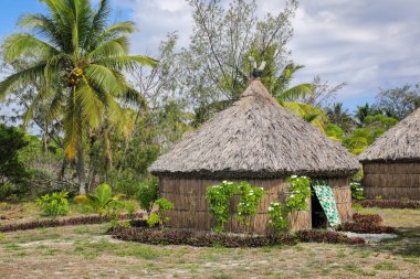 Traditional Kanak house on Ouvea Island,  Loyalty Islands, New C clipart