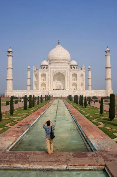 Photographie touristique Taj Mahal à Agra, Uttar Pradesh, Inde — Photo