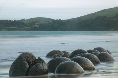 Moeraki Kayalar Koekohe Beach, Otago, Güney Adası, Yeni Zeal