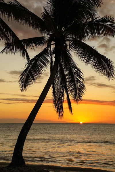 Puesta de sol sobre la laguna de Ouvea en la isla de Ouvea, Islas de Lealtad, Nueva C — Foto de Stock