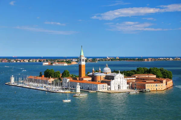 Αεροφωτογραφία Του Νησιού San Giorgio Maggiore Στη Βενετία Της Ιταλίας — Φωτογραφία Αρχείου