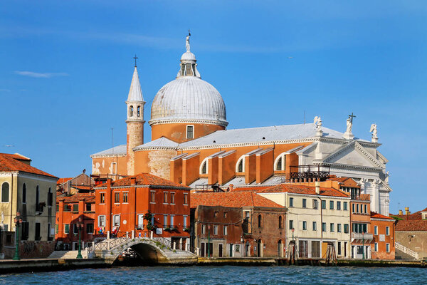 Basilica del Santissimo Redentore on Giudecca island in Venice, Italy. It was built as a votive church to thank God for the deliverance of the city from a major outbreak of the plague.