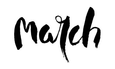 Mart. El yazısı fırça hat. Vektör