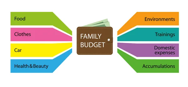 家族予算のインフォグラフィック ベクターグラフィックス