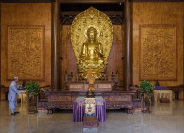 XIAN, ÇİN - 1 Ağustos 2017: Dev Vahşi Kaz Pagoda kompleksi, bir Budist pagoda Xi 'an, Çin. 652 yılında Tang Hanedanı döneminde inşa edildi..