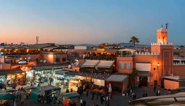 Puesta Sol Marrakech Marruecos — Foto de Stock