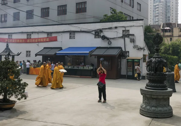 Szanghaj China Sierpnia 2017 Jade Buddha Temple 1882 Roku Wybudowano — Zdjęcie stockowe