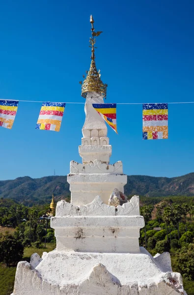 Hsinbyume Myatheindan Pagoda Templo Blanco Mingun Cerca Mandalay Myanmar —  Fotos de Stock