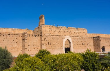 Marakeş, Fas - 25 Aralık 2017: El Badi Sarayı veya Fas 'taki Palais El Badii