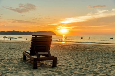 Thandwe, Burma 'da Ngapali sahilinde gün batımı