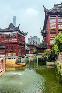 Şangay, Çin - 6 Ağustos 2017: Şangay 'daki eski binalar