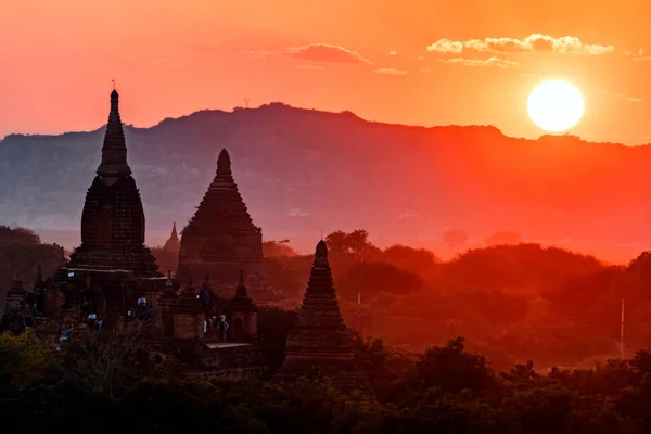 Atardecer Bagan Myanmar — Foto de Stock